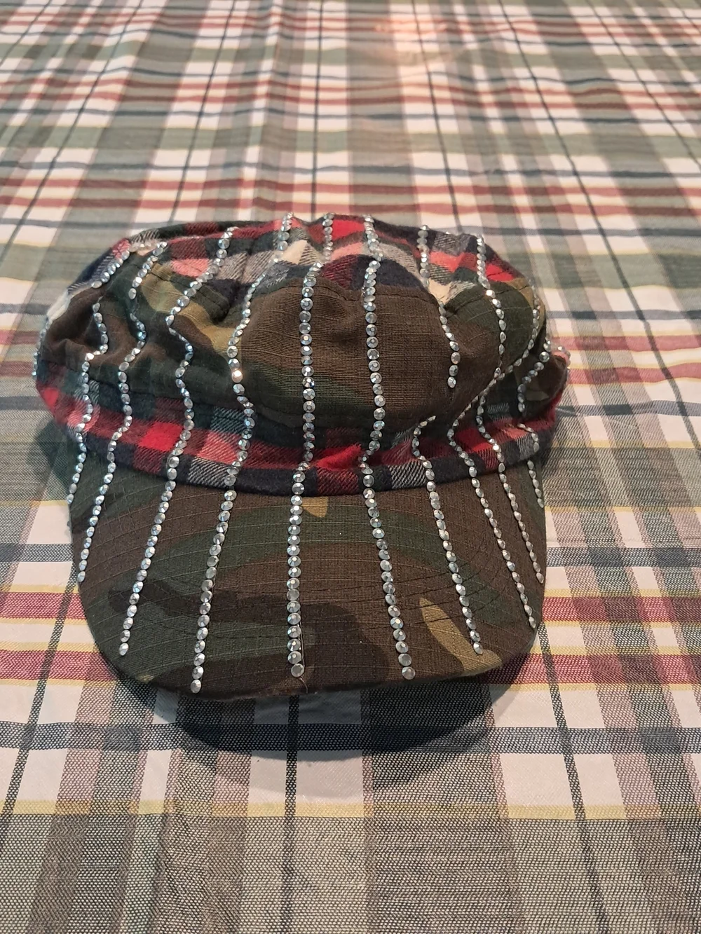 Rhinestone Camo Cadet‎ Cap - Green & Brown